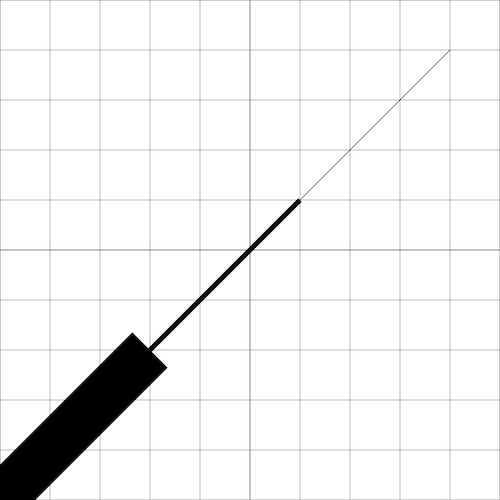 diagonal lines of different width